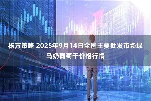 杨方策略 2025年9月14日全国主要批发市场绿马奶葡萄干价格行情