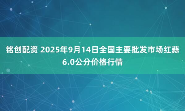 铭创配资 2025年9月14日全国主要批发市场红蒜6.0公分价格行情